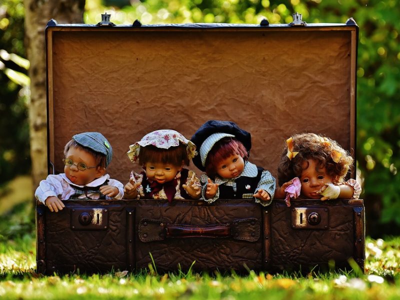 Luggage Dolls Sweet Cute Funny Antique Children